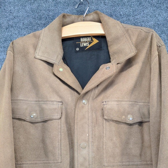 Robert Lewis Men's Weather Wear Leather Jacket Tan 40 Vintage - Picture 3 of 13